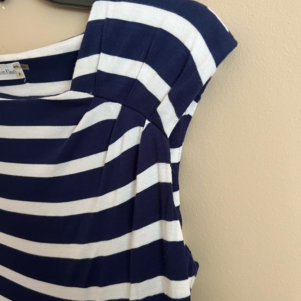 Calvin Klein Navy/White Cotton Stretch Dress Women’s size 4 - Picture 3 of 9